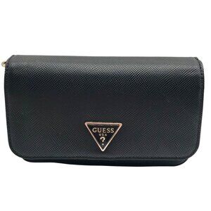 Guess Black Textured Noelle Flap Mini Crossbody